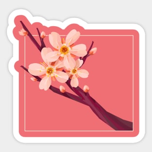 Cherry Plum Blossom Flower Sakura Chinese Japanese Sticker